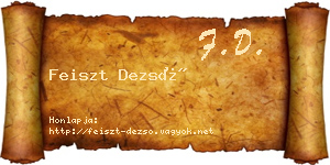 Feiszt Dezső névjegykártya